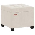 ABHENG 17.7 inches Velvet turfed Ottomans Cube with Legs, Metal-Framed Square Linen Storage Ottoman Foot Rest Stool Holds 770 LB for Dorm Living Room Bedroom White UASND64W