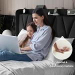 Einhomn Queen Bed Frame with 4 Storage Drawers and Charging Station, Upholstered Platform Bed Frame with Storage Headboard, No Box Spring Needed, Easy Assembly, Black