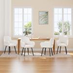 HOOBRO Dining Chairs Set of 2, Dining Room Chairs, Kitchen Chairs with Soft Arms, Modern Upholstered Dining Chairs for Living Room, Dining Room, Kitchen, Study, Beige and Black