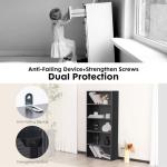 Sweetcrispy Industrial 5 Shelf Bookcase - Large 53 Inch Tall Floor Standing Open Bookshelf with Anti-Tipping Device for Home Office, Living Room, and Bedroom Storage, Black