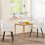 HOOBRO Dining Chairs Set of 2, Dining Room Chairs, Kitchen Chairs with Soft Arms, Modern Upholstered Dining Chairs for Living Room, Dining Room, Kitchen, Study, Beige and Black