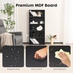 Sweetcrispy Industrial 5 Shelf Bookcase - Large 53 Inch Tall Floor Standing Open Bookshelf with Anti-Tipping Device for Home Office, Living Room, and Bedroom Storage, Black