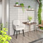 HOOBRO Dining Chairs Set of 2, Dining Room Chairs, Kitchen Chairs with Soft Arms, Modern Upholstered Dining Chairs for Living Room, Dining Room, Kitchen, Study, Beige and Black