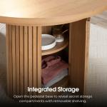 Hot salesTable Expandable Round Dining Table Set for 4 to 8, Modern Dining Table and Chairs Set of 4 with Bench, Extendable Dini