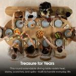 Hot salesTable Expandable Round Dining Table Set for 4 to 8, Modern Dining Table and Chairs Set of 4 with Bench, Extendable Dini