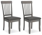Signature Design by Ashley Shullden Casual Dining Room Side Chair with Spindle Back, 2 Count, Gray