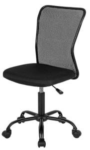 FDW Home Office Chair Mid Back Mesh Desk Chair Armless Computer Ergonomic Task Rolling Swivel Chair Back Support Adjustable Modern with Lumbar Support,Black
