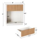 Fluted Nightstands Set of 2, Modern Bedside Table with Drawer and Storage Shelf, Wood End Table Mid Century Night Stands for Bedroom Living Room Sofa Couch Office (White+Oak)