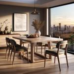 */--Dining Room Furniture Solid Wooden Dinning Set With 6 Chairs Dining Table