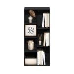 Furinno LUDER Book Shelf, 7-Cube Bookshelf, Bookcase, 9.4 x 19.5 x 41.7, for Living Room, Bedroom, Home Office, Blackwood