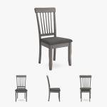 Signature Design by Ashley Shullden Casual Dining Room Side Chair with Spindle Back, 2 Count, Gray