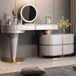 bedside table, and storage tailstock Modern wood rock panel vanity, dressing table, master bedroom integrated bucket cabinet