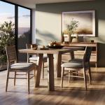 */--Dining Room Furniture Solid Wooden Dinning Set With 6 Chairs Dining Table