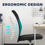 FDW Home Office Chair Mid Back Mesh Desk Chair Armless Computer Ergonomic Task Rolling Swivel Chair Back Support Adjustable Modern with Lumbar Support,Black