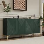 Modern light luxury style 60"L Large Storage Space Sideboard with 4 Doors and Rebound Device for Living Room and Entryway