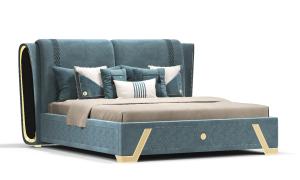 Bench Leather Bedroom FurnitureLuxury Modern Gold Metal Premium Silent Bed Board Bedside Table