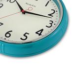 Westclox Retro Wall Clock for Kitchen, Bedroom, or Living Room – Vintage Quartz Analog Wall Clock with Chrome Bezel & Dome Glass Lens, Easy-to-Read Numbers (Teal, 12")