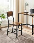 VASAGLE Dining Chair Set of 4, Rustic Wood Chairs with Metal Steel Frame, Easy to Assemble, Comfortable Seat, Modern Farmhouse Chair for Kitchen, Bedroom, Living Room, Rustic Brown and Ink Black