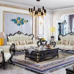 Combination Single Multi Seat Sofa Carving Craft European sofa Genuine Leather Luxurious Wide Armrests furniture accessories