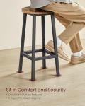 VASAGLE Bar Stools, Set of 2 Bar Chairs, Steel Frame, 25.2 Inch Tall, for Kitchen Dining, Easy Assembly, Industrial Design, Rustic Brown and Black ULBC32X