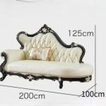 Combination Single Multi Seat Sofa Carving Craft European sofa Genuine Leather Luxurious Wide Armrests furniture accessories