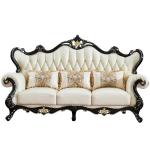 Combination Single Multi Seat Sofa Carving Craft European sofa Genuine Leather Luxurious Wide Armrests furniture accessories