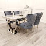 Furniture Dining Table Silver Dining Set with 4 Chairs