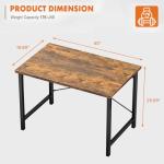 Sweetcrispy Computer Small Office Desk 40 Inch Student Study Writing Work with Headphone Hooks & Storage Bag Modern Simple PC Home Bedroom Table, Rustic Brown