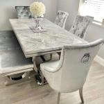 Furniture Dining Table Silver Dining Set with 4 Chairs