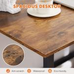 Sweetcrispy Computer Small Office Desk 40 Inch Student Study Writing Work with Headphone Hooks & Storage Bag Modern Simple PC Home Bedroom Table, Rustic Brown