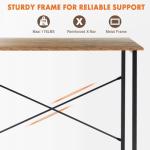 Sweetcrispy Computer Small Office Desk 40 Inch Student Study Writing Work with Headphone Hooks & Storage Bag Modern Simple PC Home Bedroom Table, Rustic Brown