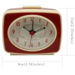 Felvoro Red Small Alarm Clock Small Silent Quartz Movement Analogue Alarm Clock Vintage Classic Style Battery Powered