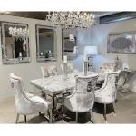 Furniture Dining Table Silver Dining Set with 4 Chairs