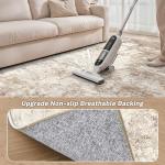 Micgeek Area Rug Living Room - 9X12 Abstract Washable Large Soft Foldable Non Slip Rug Neutral Modern Low Pile Carpet for Bedroom Nursery Dining Room Farmhouse Home Office Indoor - Brown