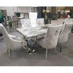 Furniture Dining Table Silver Dining Set with 4 Chairs