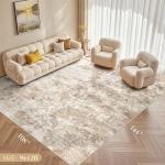 Micgeek Area Rug Living Room - 9X12 Abstract Washable Large Soft Foldable Non Slip Rug Neutral Modern Low Pile Carpet for Bedroom Nursery Dining Room Farmhouse Home Office Indoor - Brown