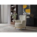 Modern 3PC Living Room Set (Sofa + Loveseat + Chair) with Wood & Gold Accents in Cream - CA Warehouse Inventory