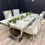Furniture Dining Table Silver Dining Set with 4 Chairs