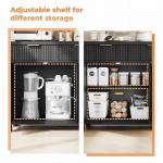 Modern 55 Buffet Sideboard with Drawers and Doors, Wood-Grained Black, Dining Room Storage Cabinet, Living Room Coffee Bar