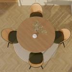 TYBOATLE Rattan Dinner Chairs Set of 4 with Faux Leather Cushion, Modern Dining Room Chairs w/Adjustable Foot Pads, Kitchen Boho Mid Century Upholstered, Green