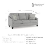 Signature Design by Ashley Adlai Casual Sofa with 2 Toss Pillows, Light Gray