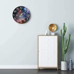 Britimes Round Wall Clock Silent Non-Ticking Battery Operated Clock 10 Inch, Galaxy Space Home Decor for Living Room, Kitchen, Bedroom, and Office