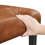 Yaheetech Upholstered Dining Chairs Set of 2 Modern Leather Parsons Kitchen Chairs with Button Tufted High Back and Solid Wood Legs and for Dining Room/Living Room/Restaurant, Retro Brown