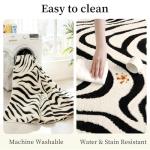 YIHOUSE 6×9 Ft Area Rugs for Living Room: Modern Washable Rug - Abstract Black and Cream White Rug for Bedroom Dining Room Office Playroom Nursery Home Decor - Nonslip Non-Shedding Striped Rugs