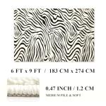 YIHOUSE 6×9 Ft Area Rugs for Living Room: Modern Washable Rug - Abstract Black and Cream White Rug for Bedroom Dining Room Office Playroom Nursery Home Decor - Nonslip Non-Shedding Striped Rugs