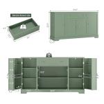 HITHOS 54" Buffet Cabinet with Storage, Modern Kitchen Buffet Sideboard with Drawer, Wood Coffee Bar Station with Adjustable Shelves, Kitchen Storage Cabinet for Living Room, Green