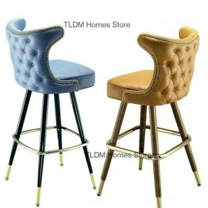 Lounge American Style Solid Wood High Feet Chair Bar Chair Minimalist Nordic Creative Fashion Modern Home Kitchen The Bar Stool