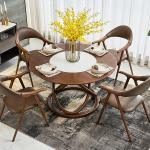 Nordic Luxury Traditional Solid Wooden Dining Room Furniture Wood Round Dining Table Set 4 Chairs