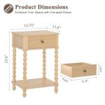 AWASEN Night Stand, Small End Table with Storage for Living Room, Farmhouse Bedside Side Table with Spindle Wood Legs for Bedroom, Office, Natural