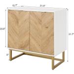 elegant dual-door white & gold accent cabinet for living room storage